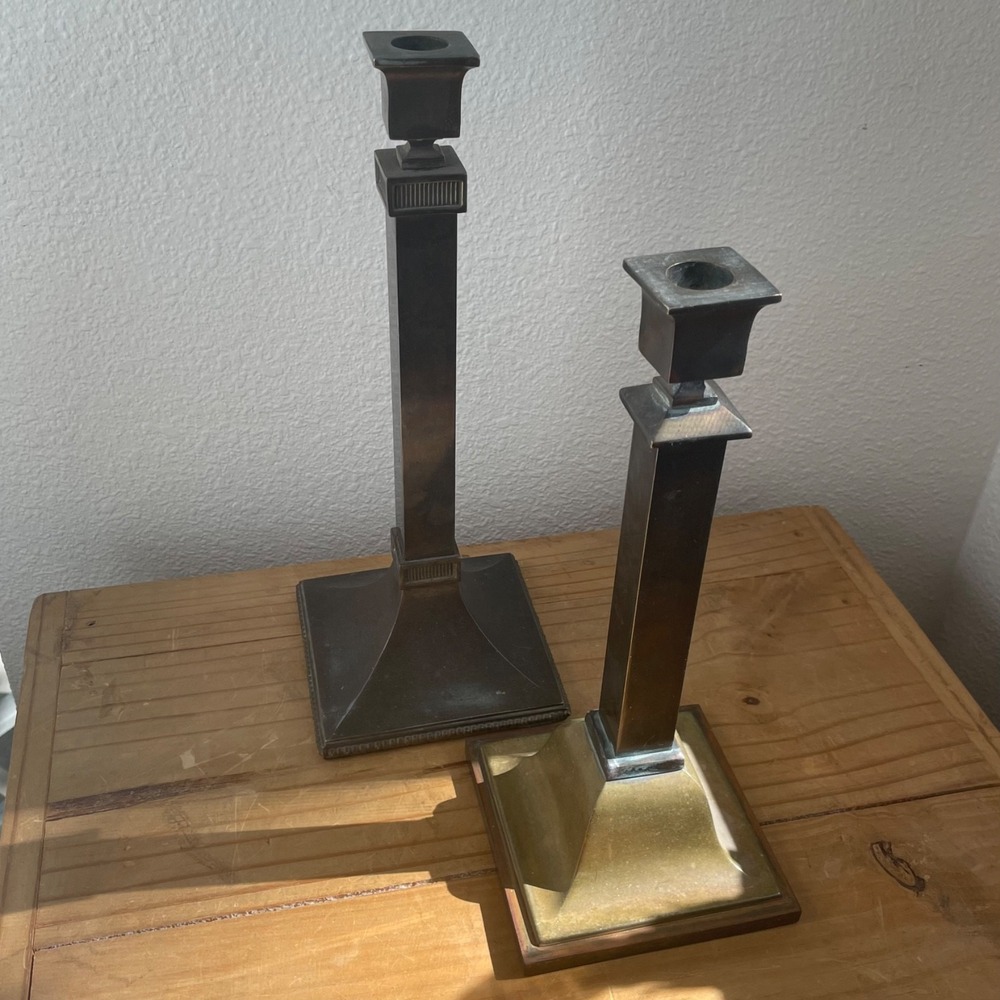 Pair Of Antique Tall Candlesticks Arts Crafts 1 is‎ B&H Bradley Hubbard